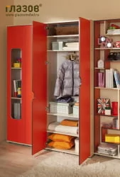 Мебель для детской Автобус композиция 1 Дуб Сонома/Красный