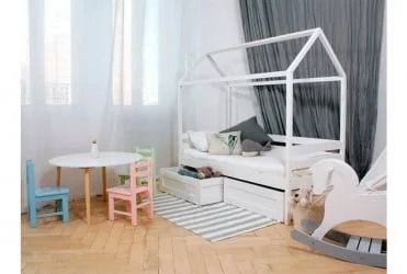 Кровать-домик RooRoom кд-1Р с ящиками Розовая