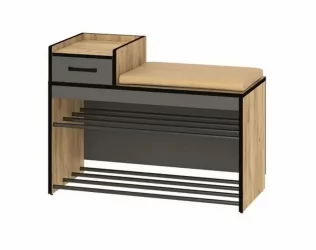 Тумба для обуви Ольга-Лофт 5 Дуб Крафт золотой Темно-серый