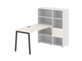 Рабочая станция ЕДИС ЕЛРСТ 1113 Ясень Траун Мокко Белый / EDIS ELRST