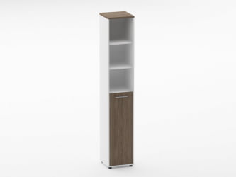 Шкаф 5 узкий верх открытый, низ глухая дверь Deka 10.23.13Пр Дуб Верцаска/Белый