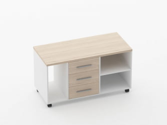 Тумба подкатная с нишей и полкой Дека 9.05.03Л Туя/Белый / Deka