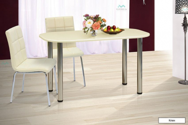 Стол обеденный 1300*700 овальный Белый металлик