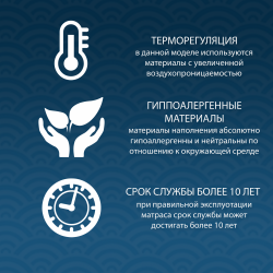 Матрас Меркурий в ткани Black and White (90*195) 80x190