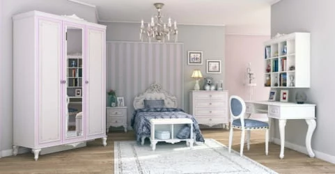 Шкаф трехстворчатыйШкаф трехстворчатый с зеркалом Маркиза ЛД 517.074.000 Алебастр