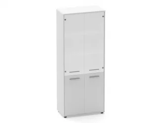 Шкаф 4 широкий верх стеклянные двери, низ закрытый Deka 10.19.171 Белый