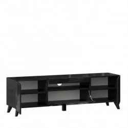 ТВ тумба Бруклин 1500 с опорами Черный глянец