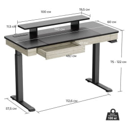 Геймерский стол EUREKA ERK-ED-I55-OG