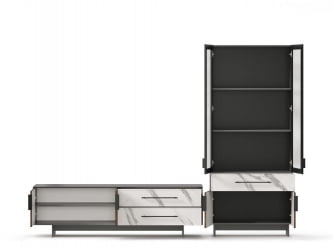 Набор мебели для гостиной Вилена №5 Серый/Орех/Монте белый