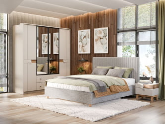 Спальный гарнитур Нильс №1 Кашемир/Дуб Тортуга Спальный гарнитур Нильс №1 Кашемир/Дуб Тортуга