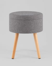 Пуф с ящиком Store Woody рогожка серая