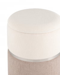 Пуф Кэрри с ящиком серебро шенилл Серо-бежевый