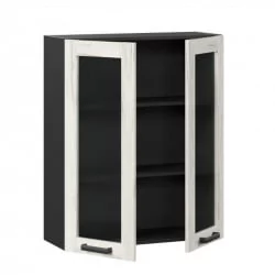 Шкаф кухонный 800 высокий со стеклом Винченца ЛД 234.460.000.087 Черный Дуб Крафт белый