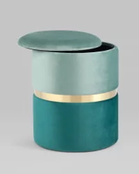 Банкетка Кэрри с ящиком велюр Бирюзовый