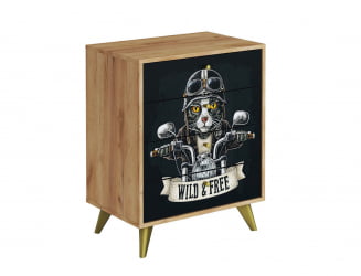 Комод Фьюжн КМ-001 дуб крафт золотой/BIKER CAT
