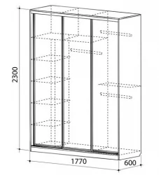 Шкаф-купе Бассо 2-600 Венге / Крем