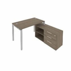 Рабочая станция на П-образном м/к с опорной тумбой правая Метал Сйстем БП.РС-СТС-2.2 Пр Вяз/Серый / Metal System