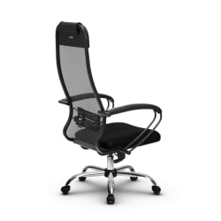 Кресло руководителя МЕТТА Комплект 11 хром КР Темно-серый