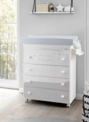 Детский комод Micuna Cosmic B-970 White/Ash Grey Stars