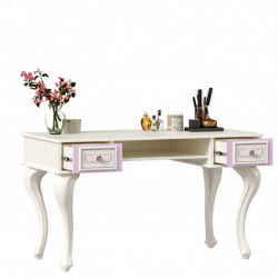 Стол письменный с полкой навесной Маркиза 03 Алебастр