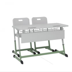 Парта двухместная регулируемая по высоте НОМАД (рост 3-7) Желтый/Серый / NOMAD