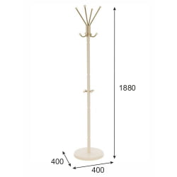 Вешалка для одежды напольная металлическая В 33Н Слоновая кость