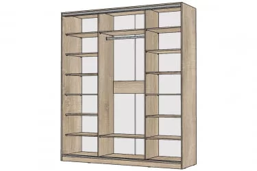 Шкаф-купе 3-х дверный Виктория 2000х584х2300, Дуб сонома светлый 20ДЛЛЛДЗДЛЛЛ-ПППП-Дсс 310-2472