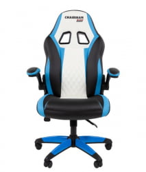 Кресло геймерское CHAIRMAN GAME 15 черный/голубой/белый