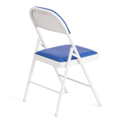 Металлический стул FOLDER (mod. 3022G) каркас: металл, сиденье/спинка: экокожа, 46.5 х 47.5 х 79 см, blue (синий) / white (белый)