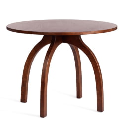 Круглый стол из дерева THONET (mod.T9108) дерево вяз, 100х75 см, Темный Орех (№5)