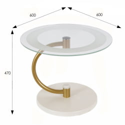 Стеклянный стол Дуэт 13Н Золото, слоноая кость / стекло прозрачное