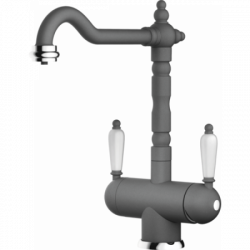 Смеситель Омоикири Амагасаки-Пл Латунь/Гранит/Платина / Omoikiri Amagasaki-Pl