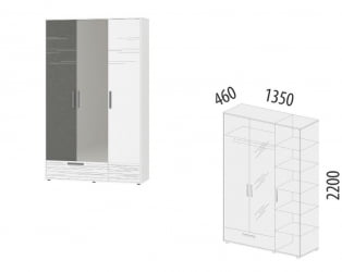 Шкаф трехдверный с зеркалом Аляска 502.28