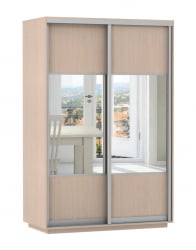 Шкаф-купе двухдверный Экспресс Дуо Комби 1400х2200h Дуб молочный