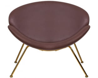 Кресло дизайнерское ДОБРИН ЕМИЛЙ (коричневый винил ЙП5, золотое основание) 2 шт / DOBRIN EMILY YP5,