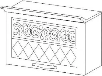 Шкаф кухонный над вытяжкой (с системой плавного закрывания) Тиффани 19.82