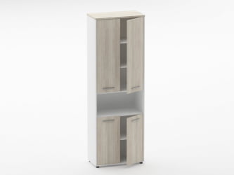 Шкаф 5 широкий закрытый, с нишей Deka 10.23.151 Дуб Сантана светлый/Белый