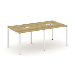 Стол переговорный (2 столешницы) CОНCЕПТ CН.ПРГ-021 Дуб Винченцо Белый / CONCEPT CN.PRG-021