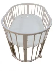 Кровать-трансформер с двумя матрасами Merry Happy Mini матовая Слоновая кость