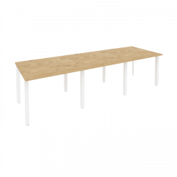 Стол переговорный (3 столешницы) ОНИКС О.МП-ПРГ-3.1 Тиквуд Светлый/Белый / ONIX O.MP-PRG-3.1