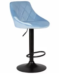Стул барный DOBRIN LOGAN BLACK Ппудрово-голубой велюр MJ9-74