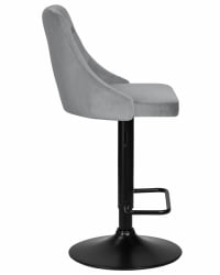 Стул барный ДОБРИН ДЖОСЕПХ БЛАCК (серый велюр (МДЖ9-75)) / DOBRIN JOSEPH BLACK (MJ9-75))