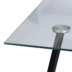 Стеклянный стол SOPHIA (mod. 5003) металл/стекло (8мм), 110 х 80 х 75 см, черный / прозрачный