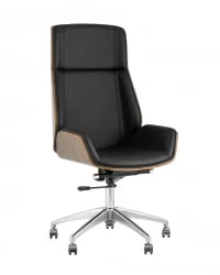 Кресло руководителя ТопЧаирс Cровн экокожа Черное / TopChairs Crown
