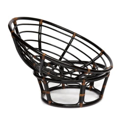 Кресло PAPASAN 23/01 W /с подушкой/ диаметр подушки 122 см, 115х101х104 см, Antique brown (античный черно-коричневый), ткань Оранжевый