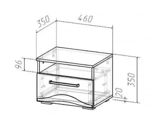 Тумба прикроватная Верона 01 Венге/Дуб молочный