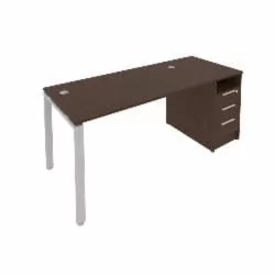 Рабочая станция с опорной тумбой Метал Сйстем Б.РС-СТП -1.3 Венге/Серый / Metal System