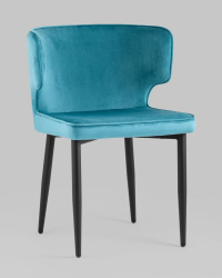 Стул Матео черные ножки велюр Темно-бирюзовый