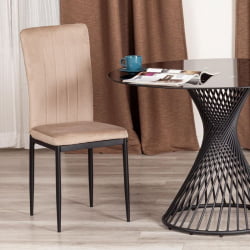 Стул VERTER (mod. 37-1) металл, вельвет, 47,8 х 41,5 х 97 см, Beige (бежевый) HLR8 / черный