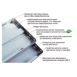 Полка СТФЛ 100х50